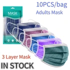 Маска одноразовая трехслойная маска для лица, лицевая маска для взрослых, маска для косплея на Хэллоуин, 10 шт.