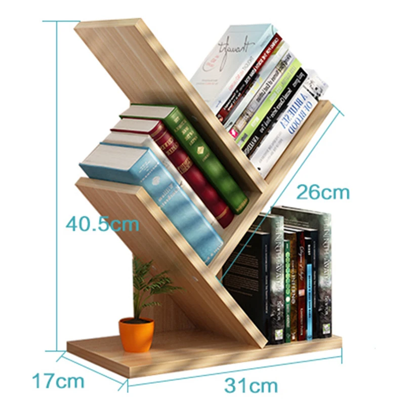 

Tree-shaped Bookshelf Simple Storage Rack Student Desk Wooden Multi-layer Storage Rack Room Desk Accessories Creative Rack FB