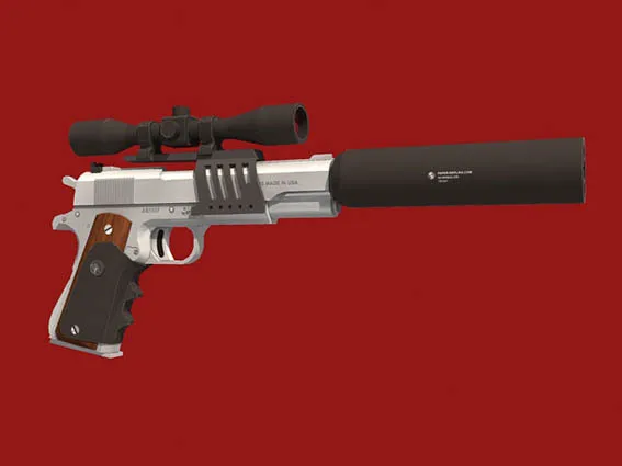 1:1 Бумажная модель огнестрельного оружия 3D ручной работы Killer Silverballer 45 ACP пистолет