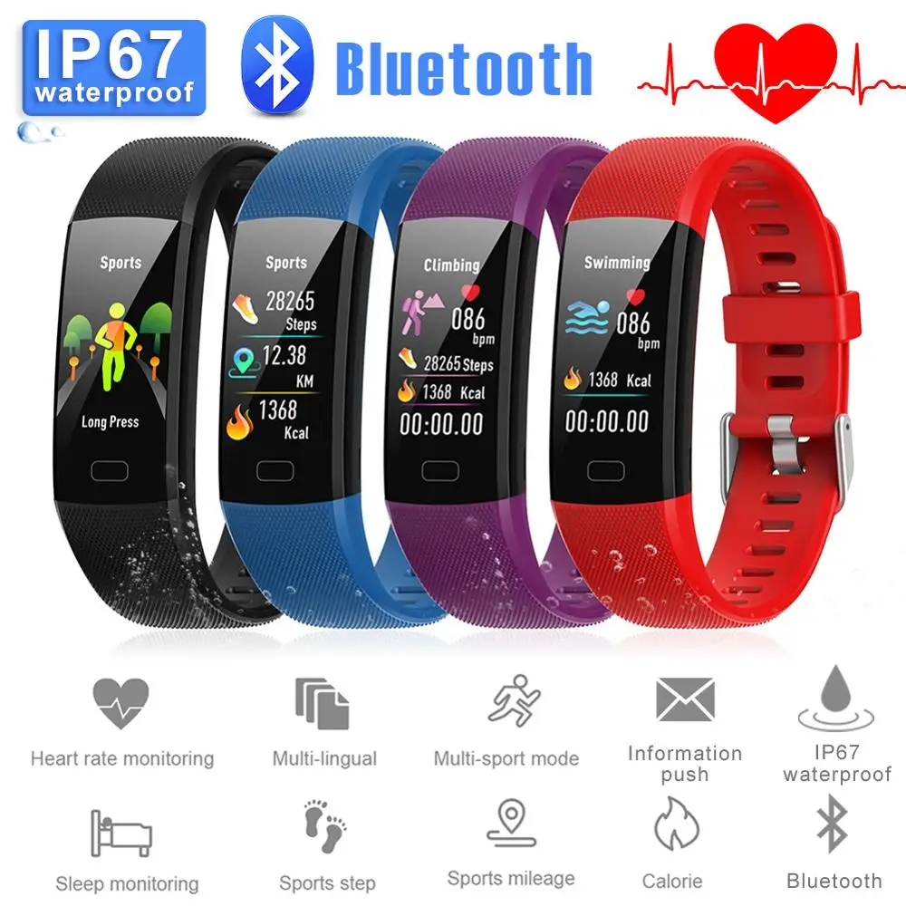 Фитнес браслет Trcker Y10 с шагомером пульсометром и тонометром|Смарт-браслеты| |