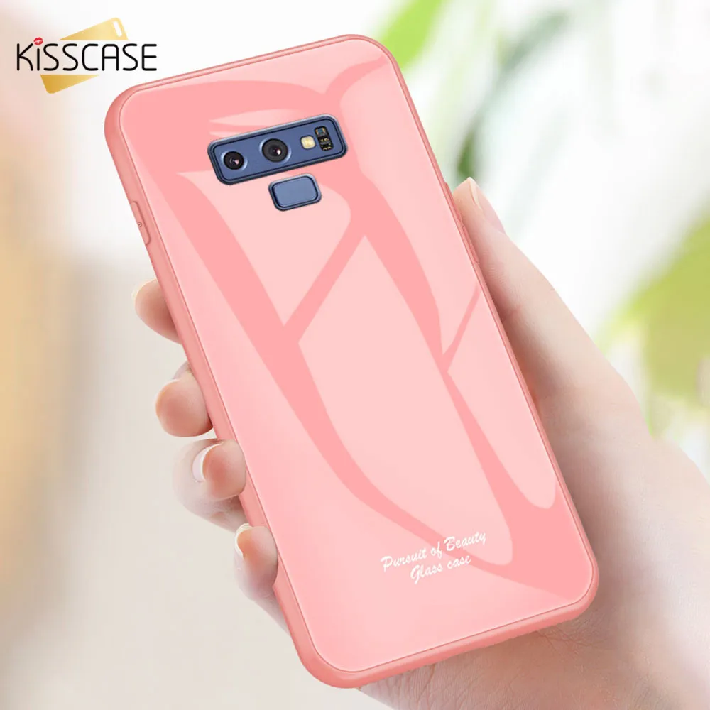 KISSCASE Оригинальный чехол из закаленного стекла для samsung Galaxy S9 S10 Plus S10e Note 10 9 8