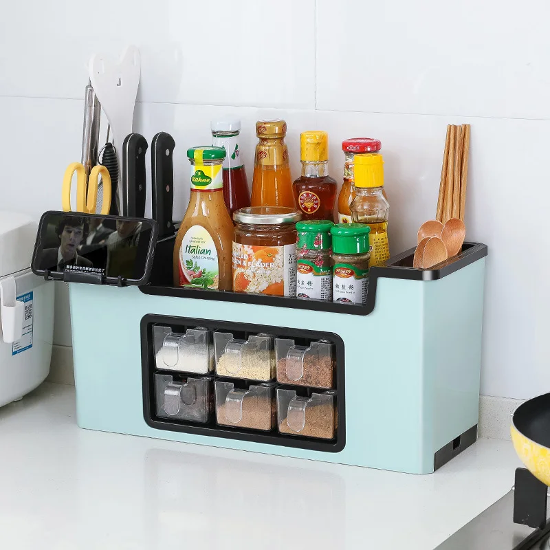 

Multifunctional Seasoning Box Rack Seasoning Bottle Storage Rack Seasoning Jar Storage Box Seasoning Kitchen Supplies Set