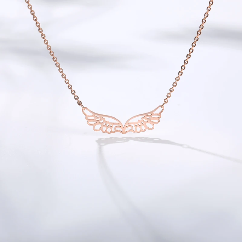 

New Fashion Angel Wing Pendant Choker Necklace For Women Boho Chain Necklaces Collier Women Jewelry on the neck Gifts Wholesale