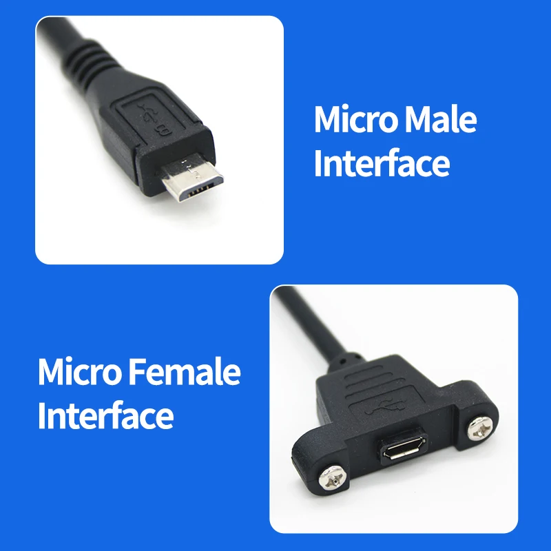 Кабель-удлинитель Micro usb штекер-гнездо с винтовыми отверстиями 0 3/0 5/1/1 5/3/5 м |