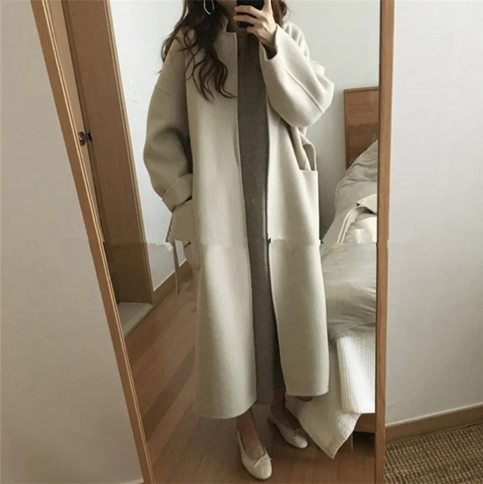 Новинка, теплый свитер Vestidos, женский осенне-зимний длинный свитер, вязаный свободный макси, большой размер, женские облегающие длинные свитера