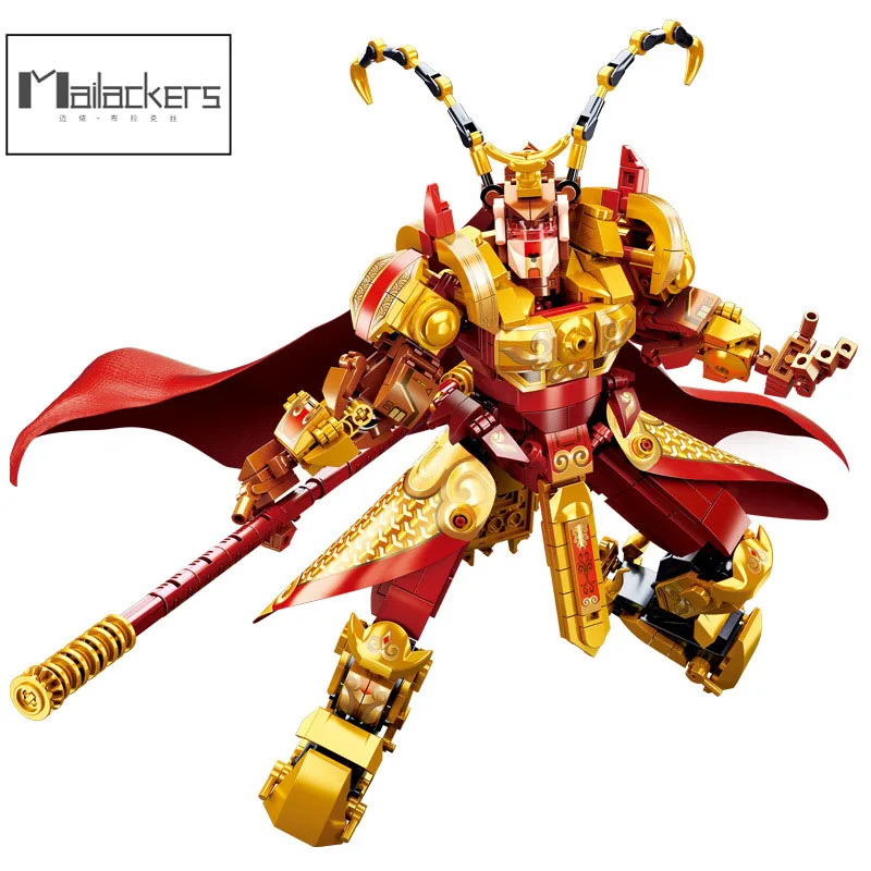 

Фигурки-конструкторы, герой Bionicle, король обезьяны, воин, китайские сказки, фигурки героев, наборы кирпичей, игрушка в подарок