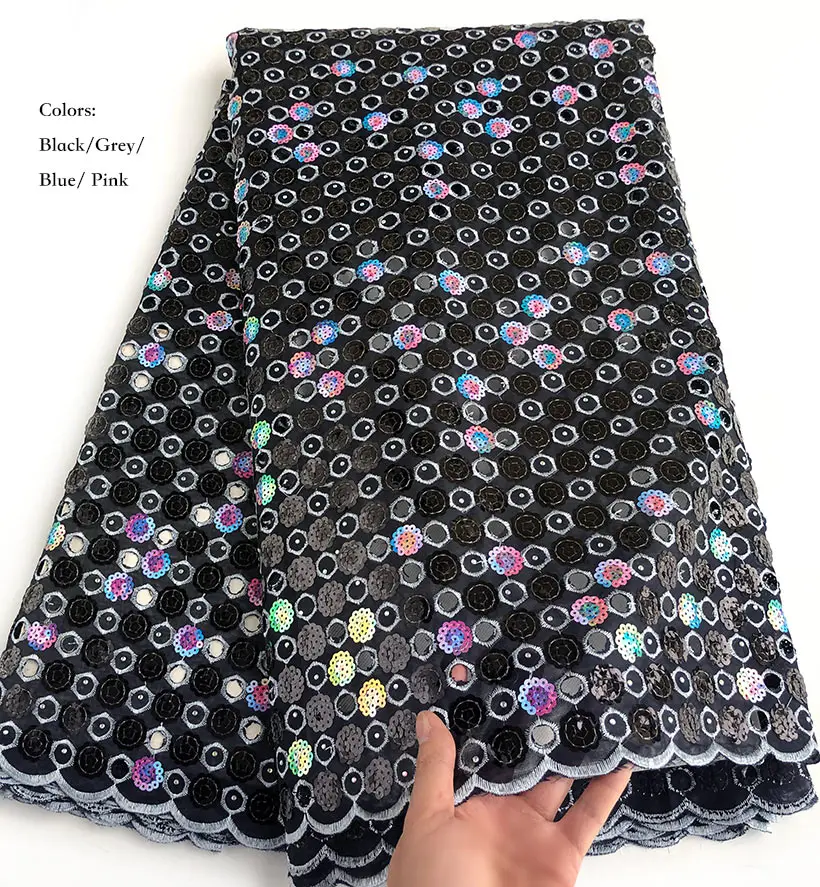 5 ярдов кружева из органзы ручной работы с блестками вышитые африканские ткани