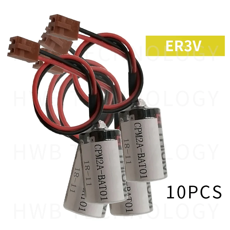 10pcs 100% Original NEW Batteries ER3V JZSP-BA01 For OMRON CPM2A-BAT01 3.6V 1A PLC Battery With Plug Free Shipping | Электроника