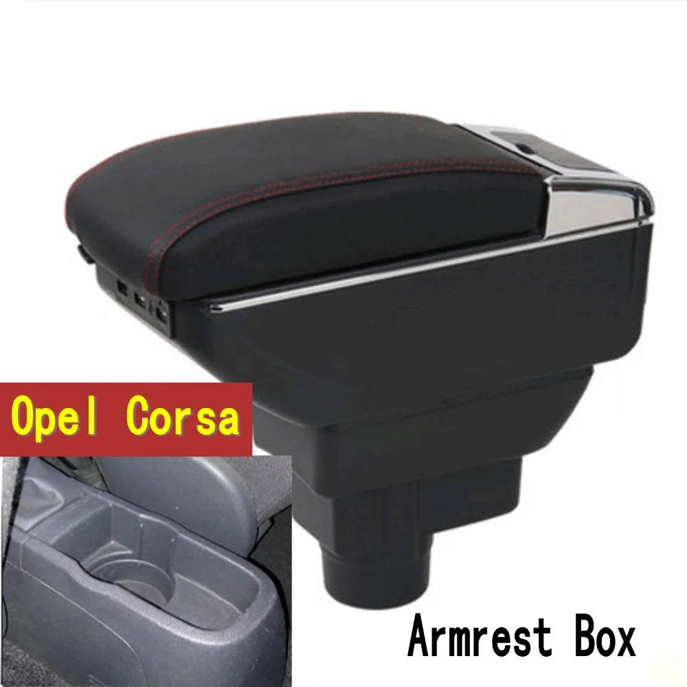 Подлокотники для Opel Vauxhall Corsa D центральная консоль двухслойный ящик хранения