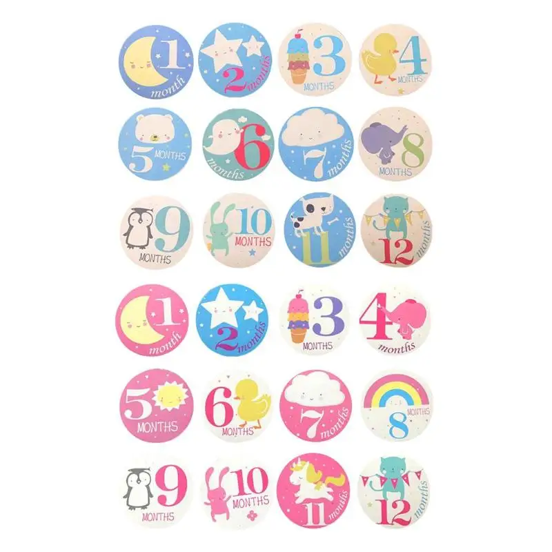 Комплект трусов из 12 пар для маленьких месяц Стикеры новорожденных на