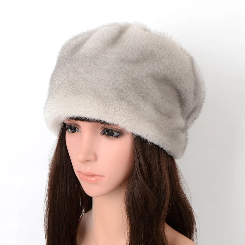 Hats Beanie Real Mink Fur Winter Hats For Women Luxury Beanie Hat New Warm 2020 Fashion Wholesale Bonnets Winter Hats For Women