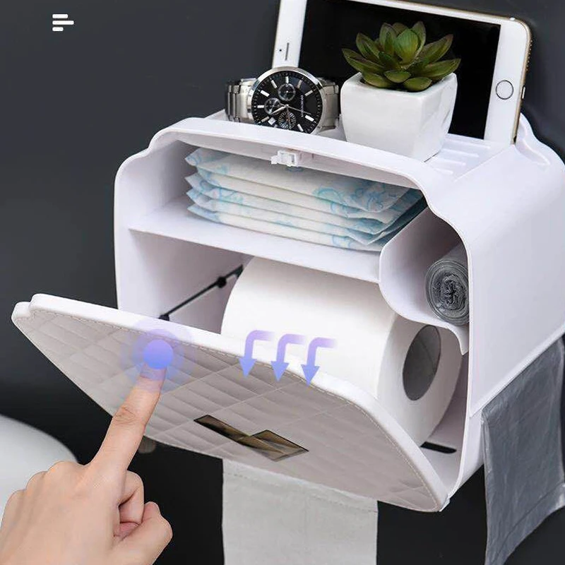 Держатель для туалетной бумаги коробка салфеток в ванную комнату двухслойный