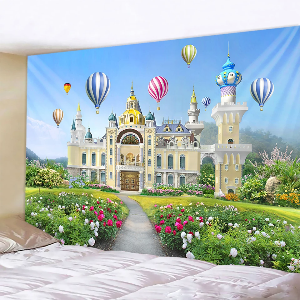 Психоделические сцены ковер Замок богемный Декор Мандала украшения дома