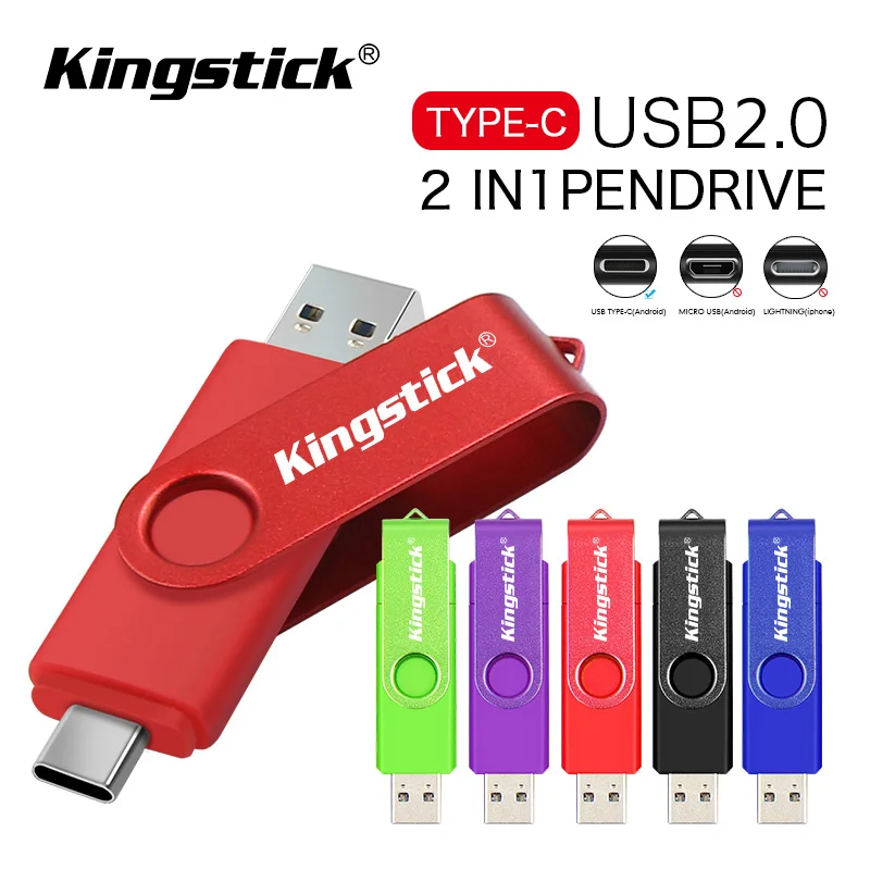 Водонепроницаемый флеш-накопитель 2 в 1 USB 0 Type-C 32 ГБ 64 128 | Компьютеры и офис