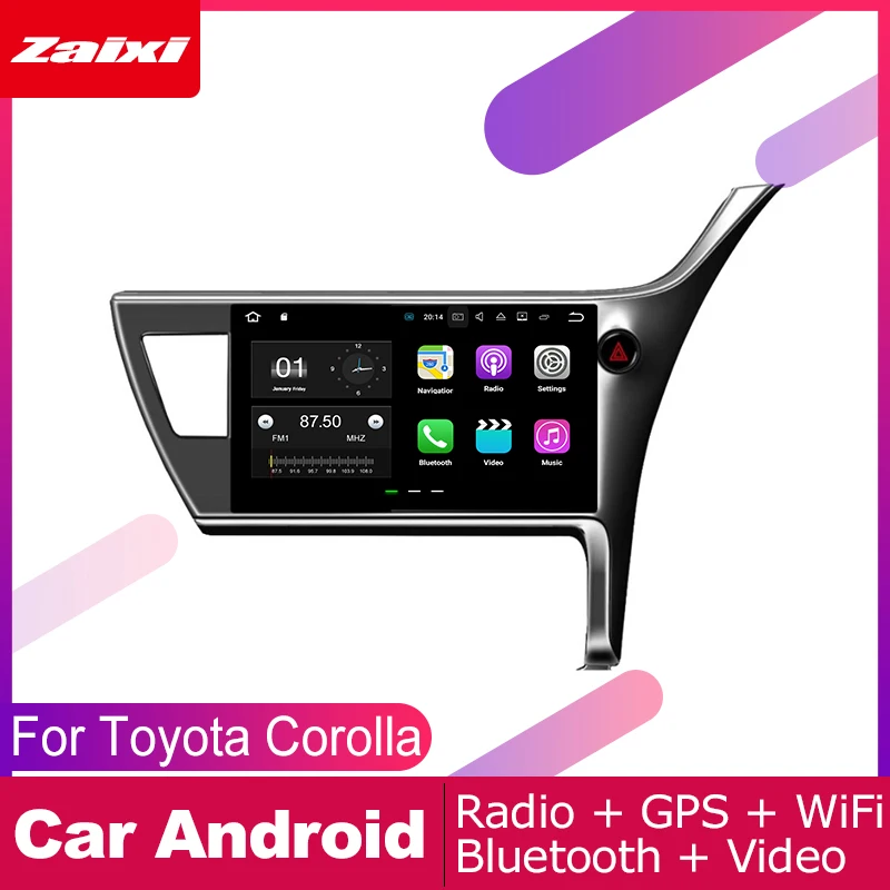 ZaiXi для Toyota Corolla 2016-2018 Автомобильная Мультимедийная система Android 2 DIN Автомобильный