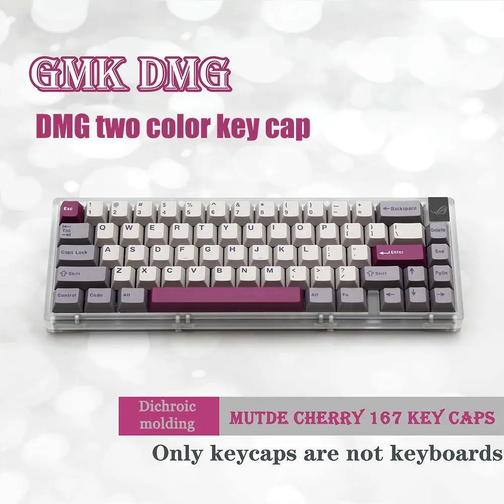 

Для Gmk для Dmg фиолетовый серый нейтральный с Abs двухцветный формовочный колпачок оригинальная высота 167 клавиш подарок для парня T6p1