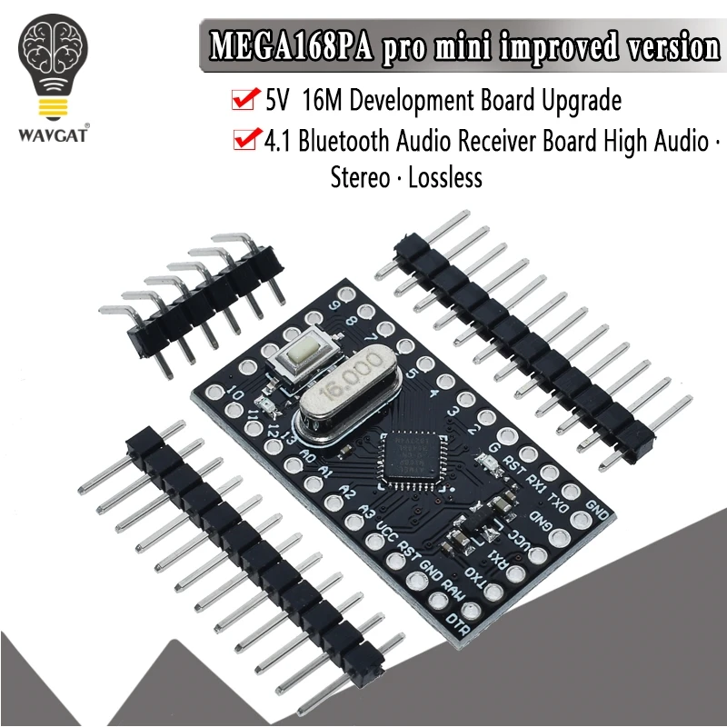 Плата управления WAVGAT Pro Mini 168 ATMEGA168 5 В/16 МГц для Arduino совместимая с микроконтролем