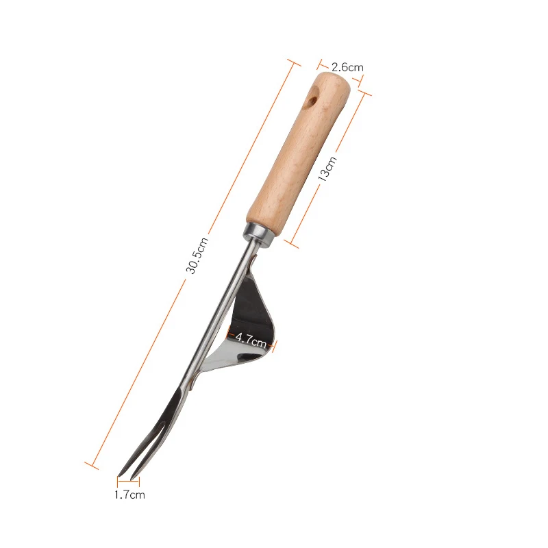 Садовая вилка из нержавеющей стали для прополки деревянная ручка обрезки ручной