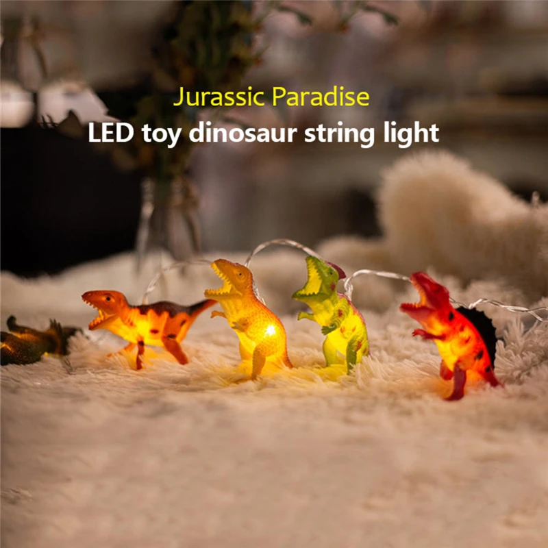 

Dinosaur Shape PVC LED String Lights Children Room Decoration Xmas Home Party Hanging Light Kids Gift Holiday Supplies 8Pcs/Set