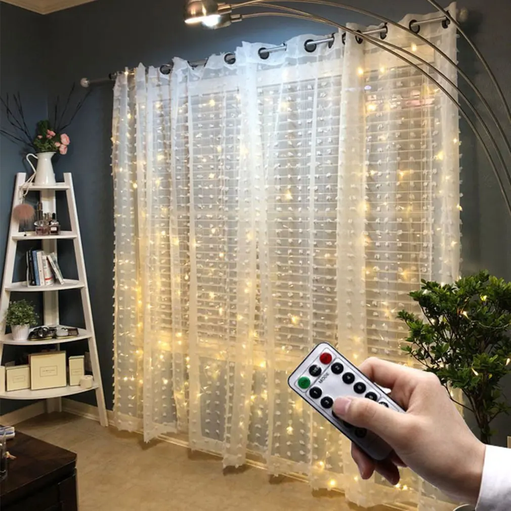 2.5M USB LED Curtains Festoon Led Light Christmas Lights Decorations 2021 String New Year Street Garland |