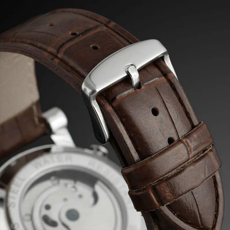 Часы наручные Мужские автоматические механические брендовые золотистые из