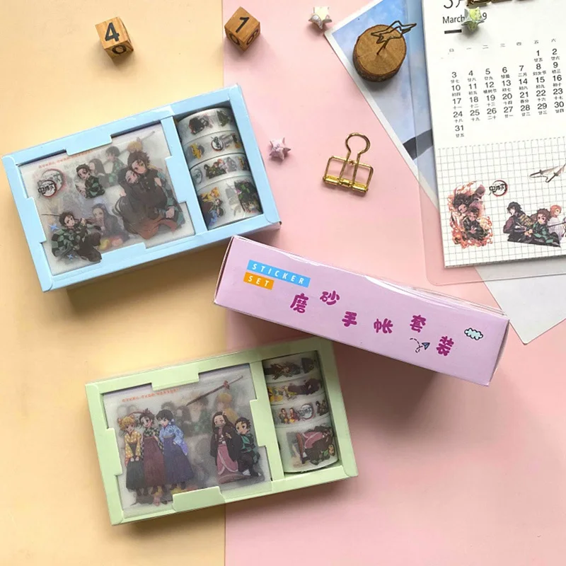 

Hot Japan Anime Kimetsu No Yaiba Stickers Decal For Car Guitar Laptop Skateboard Demon Blade Slayer Sticker Random