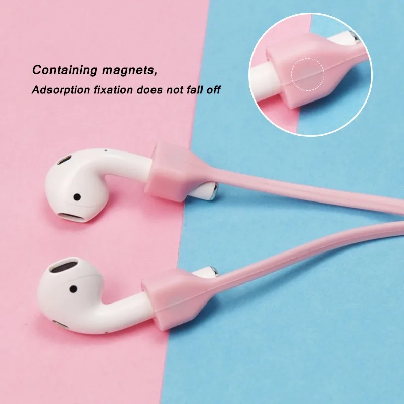 Magnetic Earphone Strap For Airpods 2 TWS Anti Lost String Rope Bluetooth earphones Silicone Cable Cord | Электроника