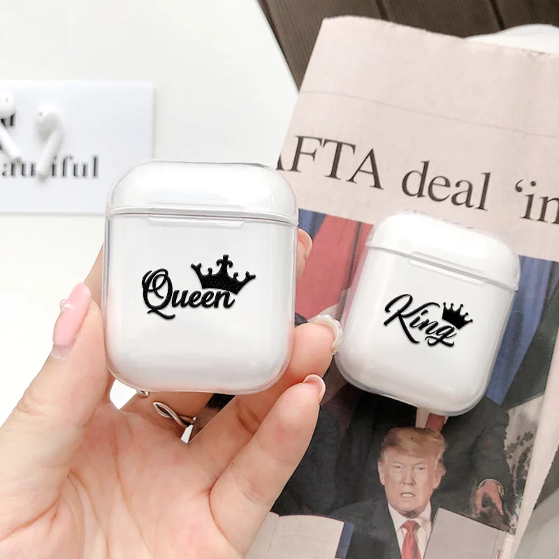 Роскошный мягкий силиконовый прозрачный чехол в виде короны для AirPods 1 2 с