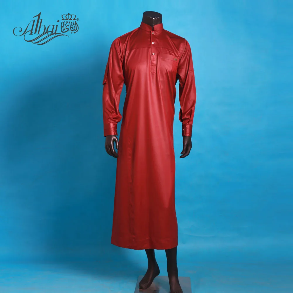 

Islamic Arab Muslim Kaftan Long Sleeve Pockets /Muslim Robe Dishdasha / Loose Robes Middle East Solid Men Jubba