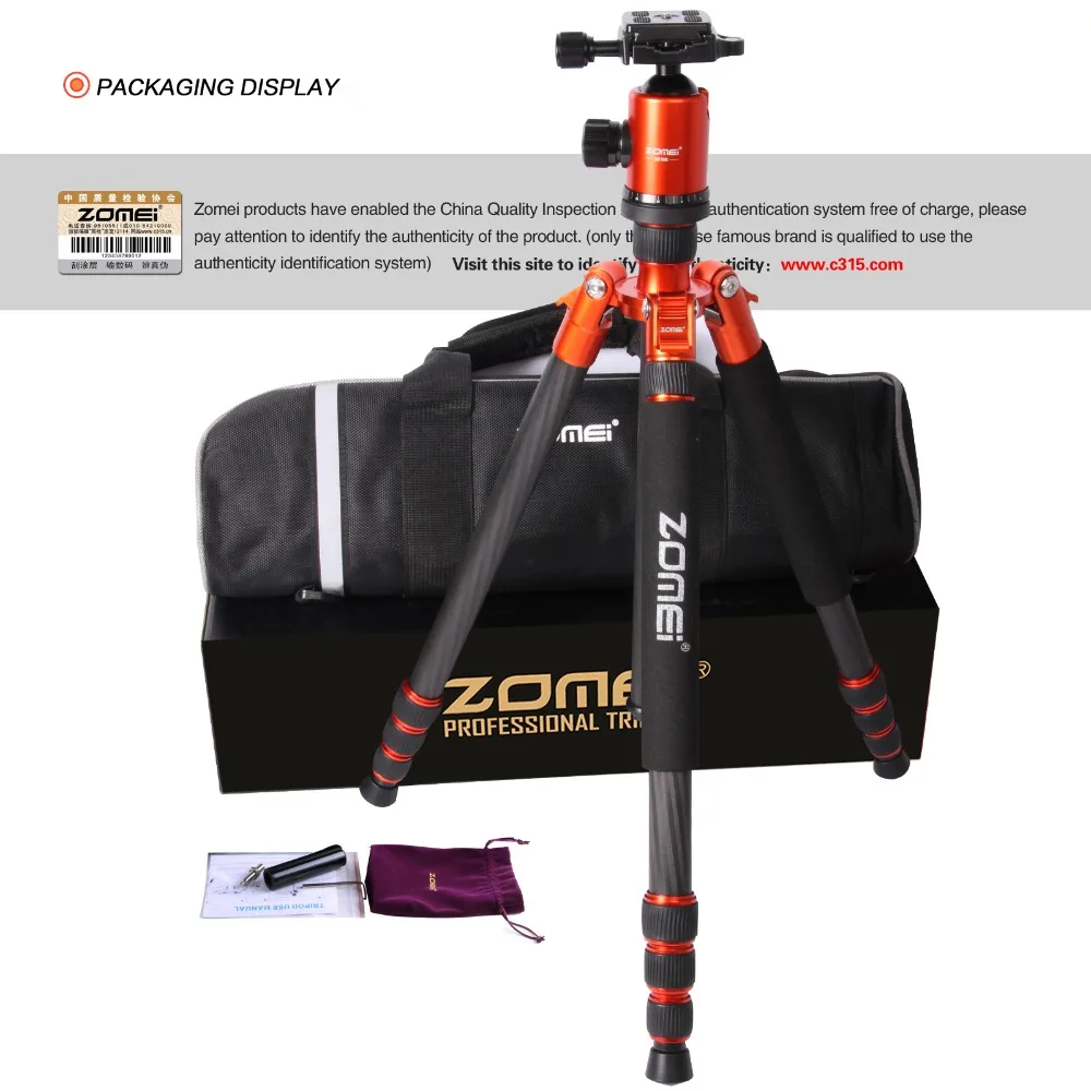 ZOMEI Z888C Профессиональный Портативный волоконный сплав компактный DSLR камера