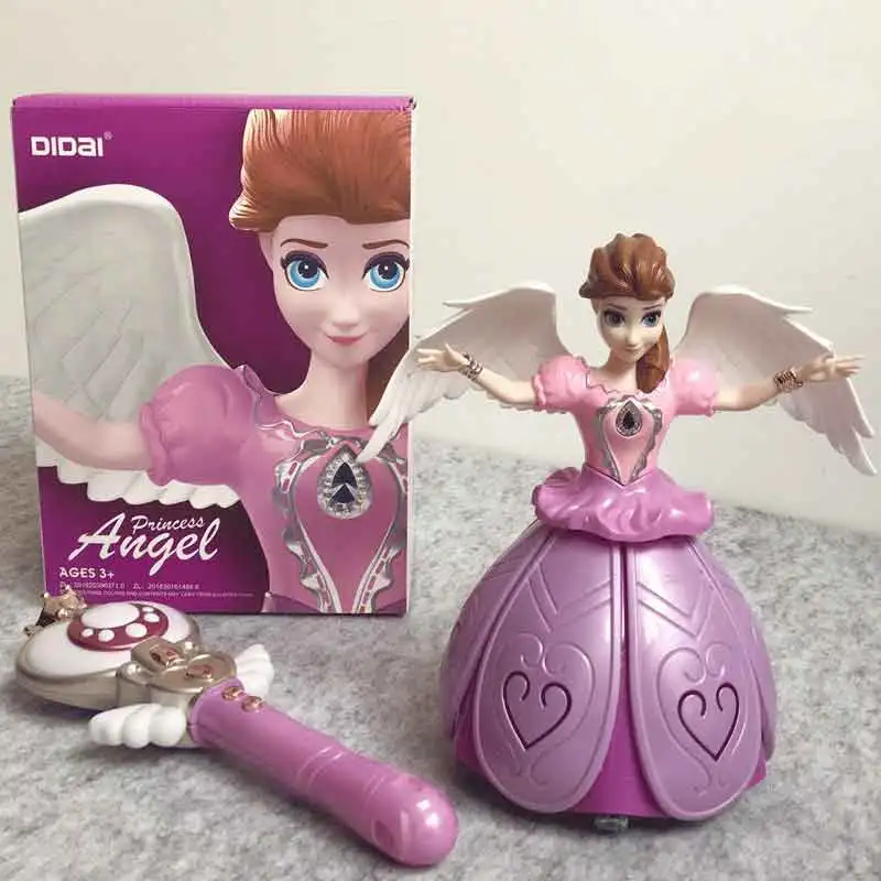 Новинка принцессы Кукла Электрический Танцы игрушки с нашивкой Крылья фигурку 360