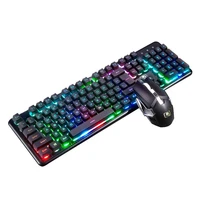 1 set wirless rainbow backlit luminous gamer mouse gaming keyboard mechanical keyboard