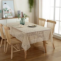 american country crochet knitted hollowed out tablecloth table cloth beige cloth tea table cloth