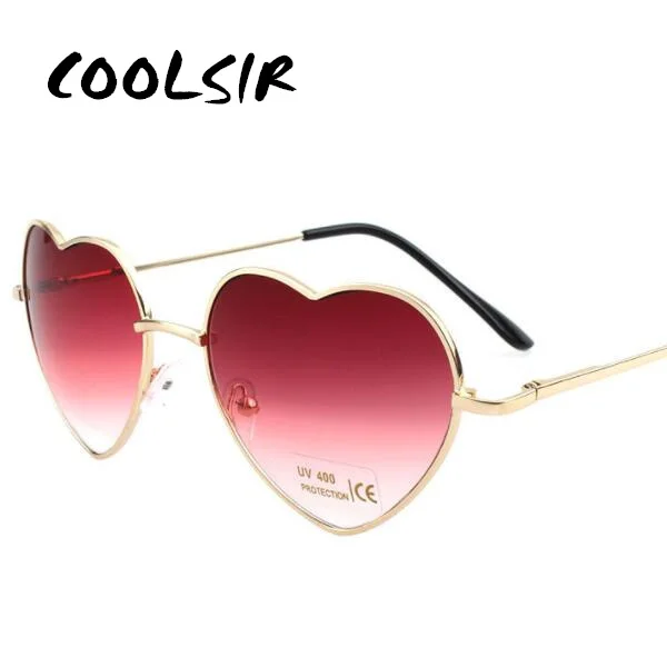 Очки солнцезащитные очки с отражающими линзами в форме сердца женские модные