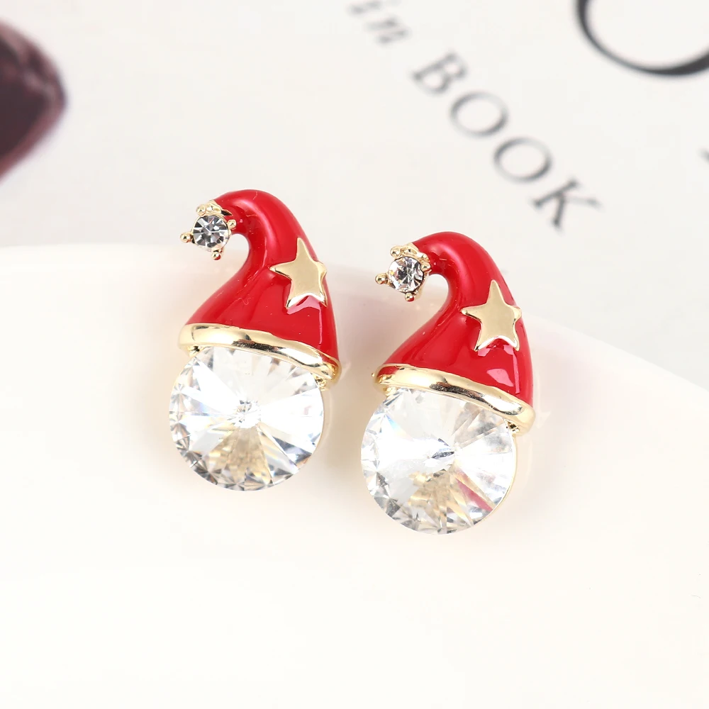 Романтический дизайн кристаллами от Сваровски на Рождество серьги для женщин