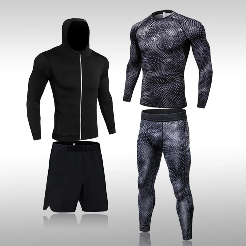 

Fitness Suit Men's Sports Quick-Drying Tight-Fitting Spring And Autumn Gym Morning Running Basketball Running Training Suit