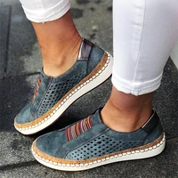 women slip on sneakers shallow loafers vulcanized shoes breathable hollow out casual shoes ladies