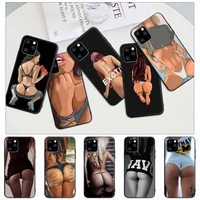sexy ass woman girl black rubber phone cover case for iphone 12 11 pro max xs x xr 7 8 6 6s plus 5 5s se 2020