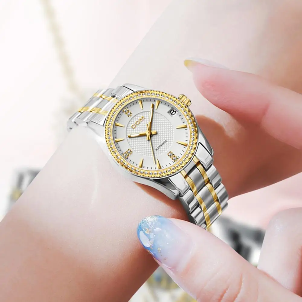 

DOM Automatic mechanical watch women's watch men's watch waterproof couple watch stainless steel luminous sport business