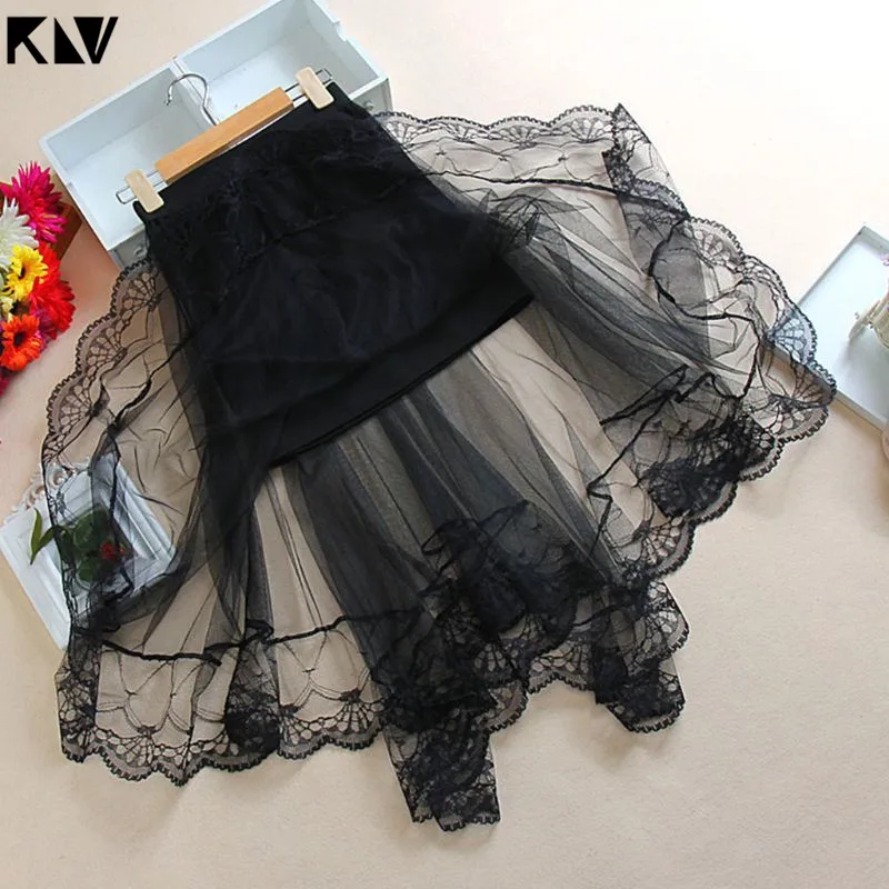 Юбка KLV с завышенной талией и шнуровкой однотонная плиссированная двухслойная