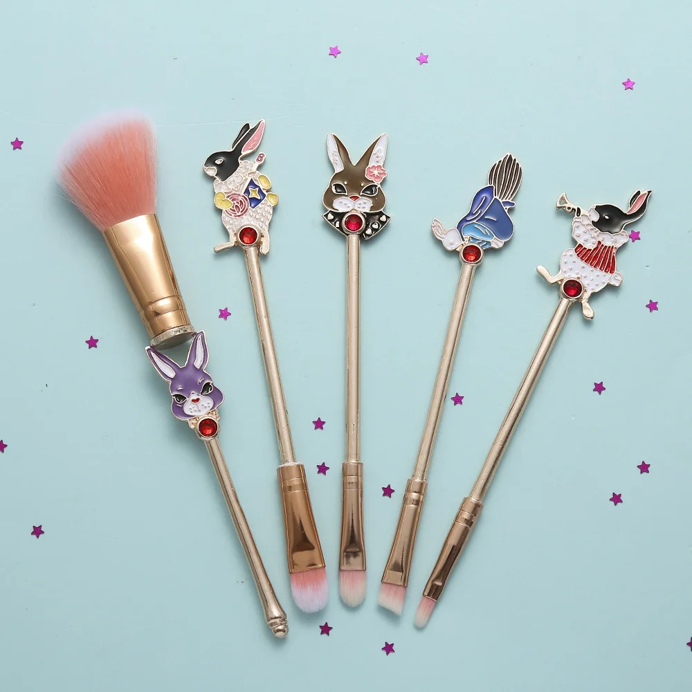 Alice in Wonderland Rabbit кисти для макияжа косметические с металлической ручкой