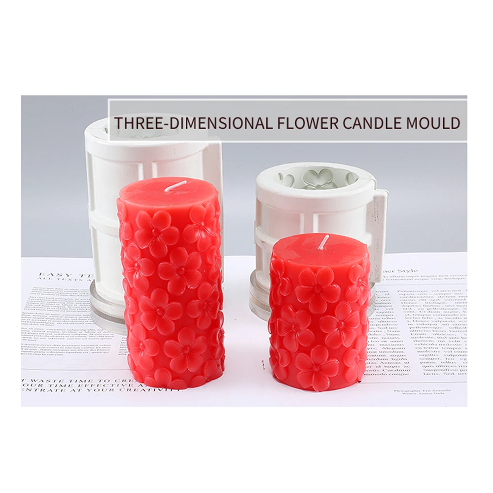 

Fashionable Diy Handmade Flower Carving Candle Mold Cylindrical Candle Form Diy Candle Moulds For Home Decoration