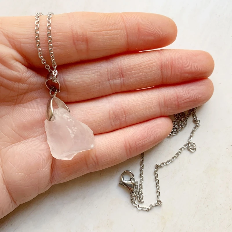 Необработанные аквамарины натуральный ювелирный камень кулон розовый кварц