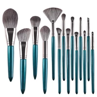 14pcs wood handle makeup brushes sets foundation eyeliner eyebrow brush synthetic hair professional make up beauty tools lady