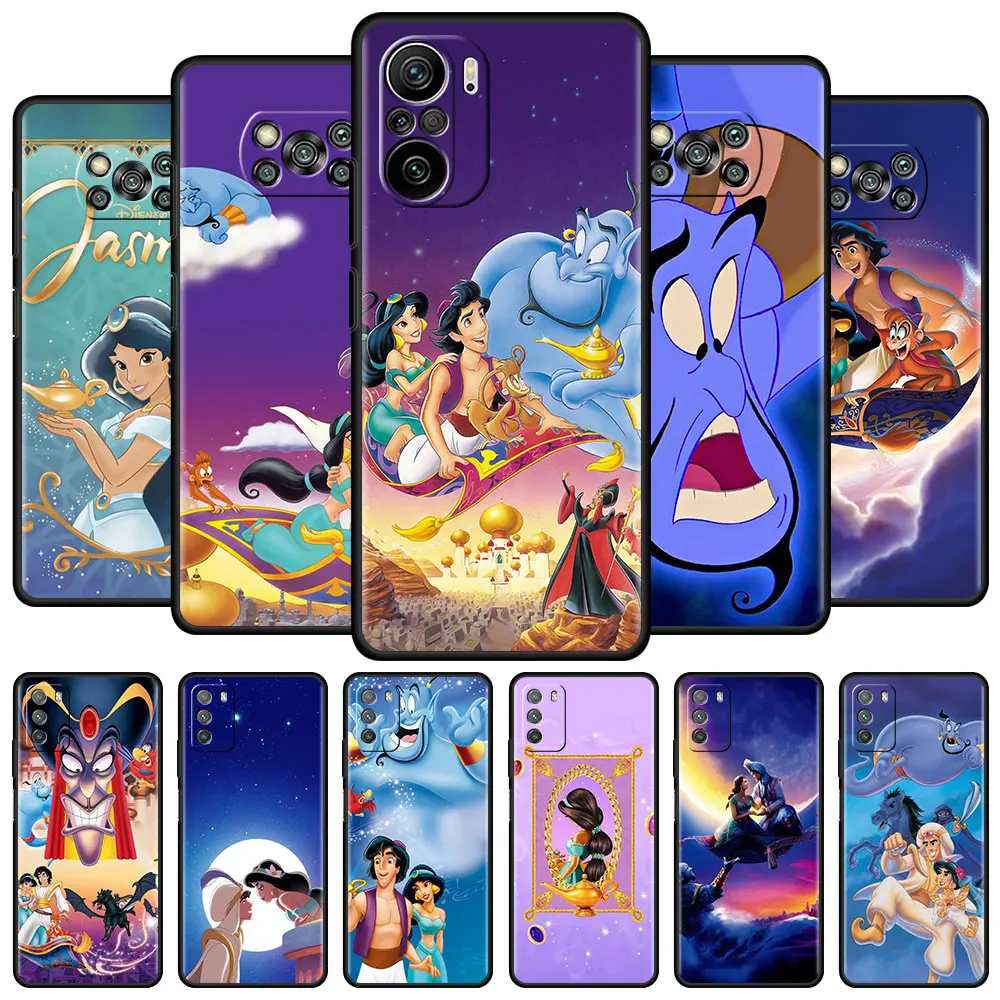 

Disney Anime Aladdin Case For Xiaomi Mi Poco X3 NFC M4 Pro M3 F3 GT F1 X2 Bumper Black Silicone Shell Shockproof Phone Cover Sac