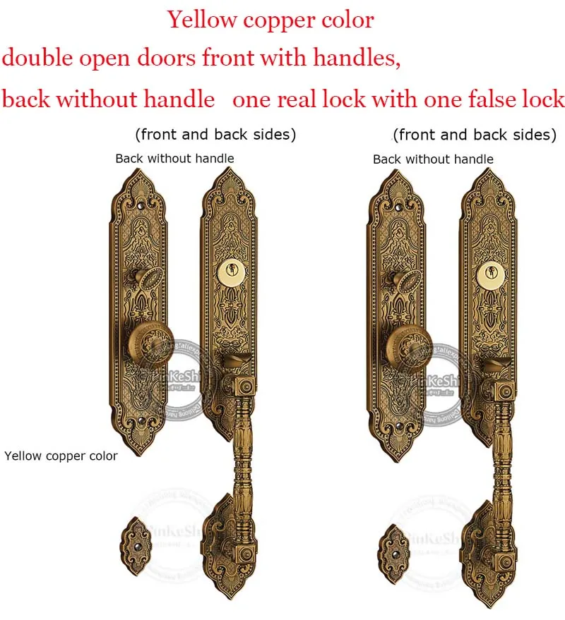 double door 2 handle Европейский стиль дверной кодовый замок ворота на даче замок деревянный на входную дверь замок истинный и ложный двойной дверной замок s - Цвет: double door 2 handle