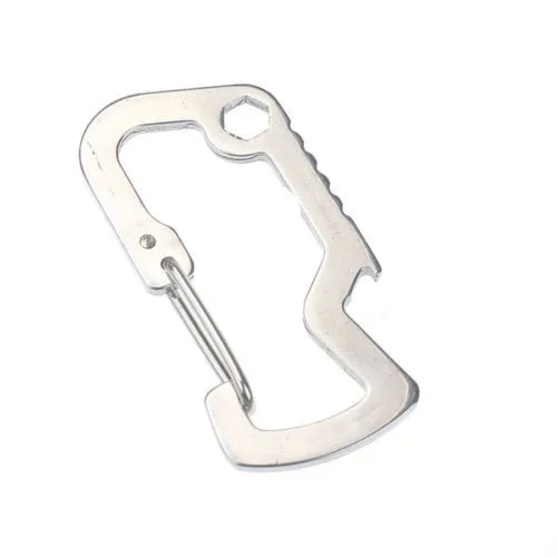 Survival Multi Tools Carabiner Key Chain Keyring Travel Bottle Opener Cap Strong Clips for Camping Fishing Hiking | Спорт и