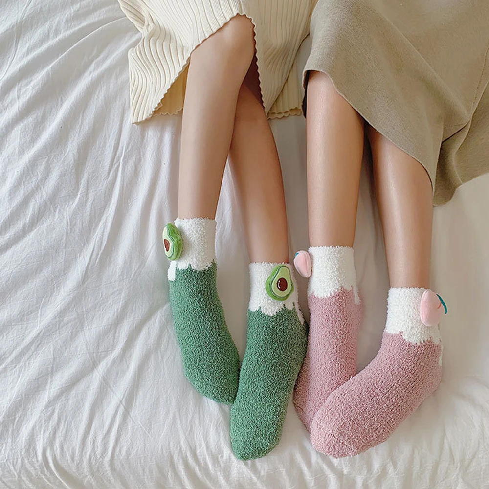 Милые Мультяшные дизайнерские рождественские носки с фруктами подарок 3D