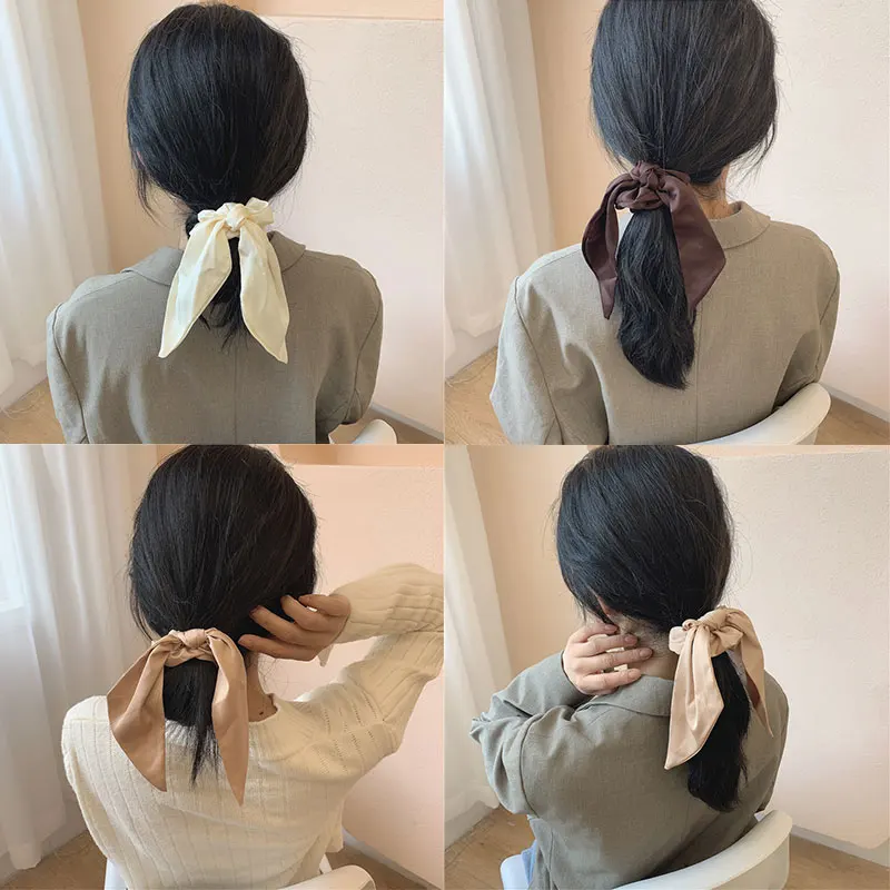 

Knotted Hair Scrunchies Bow Streamers Hair Ring Bow Ribbon Hair Rope Hair Accessories Elastic Hair Bands Ponytail Hair Ties