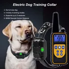 Тренировочный ошейник для собак, электрический, водонепроницаемый, перезаряжаемый ошейник-антилай с дистанционным управлением и ЖК-дисплеем для всех размеров